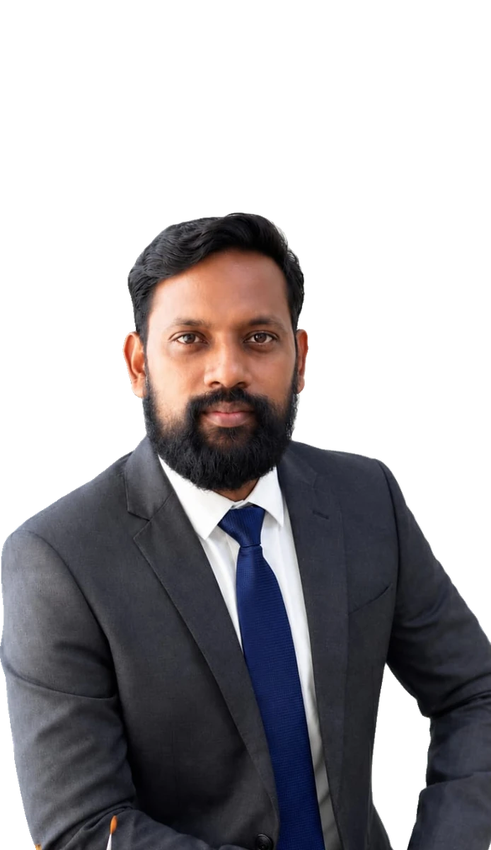 Portrait of Nithin Umesh, artist at ISOAG Gallery, Dubai