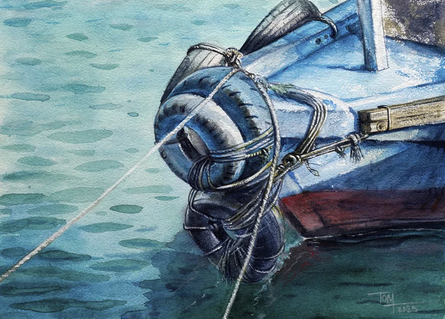 Boat on Sharjah Harbour by Thomas Antony